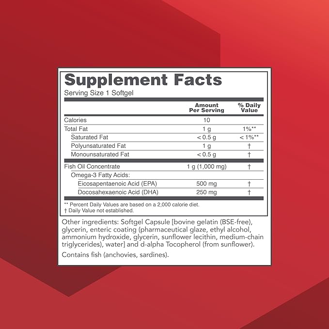 PROTOCOL FOR LIFE BALANCE Ultra Omega-3-500mg EPA &amp 250mg DHA - Fish Oil for Brain Support Heart &amp Nervous System Health - EPA DHA Omega Supplement - Non-GMO &amp Halal - 90 Softgels