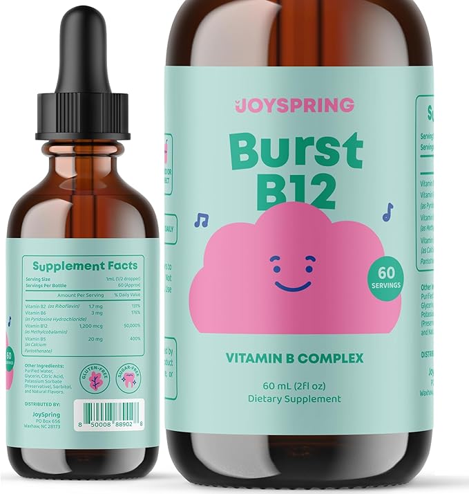 JoySpring Vitamin D Drops for Toddlers to Support Growth Bone and Immune Health Daily Multivitamin with Burdock Root &amp Elderberry for Kids Immune Booster and Daily Complex B Vitamins with Vitam