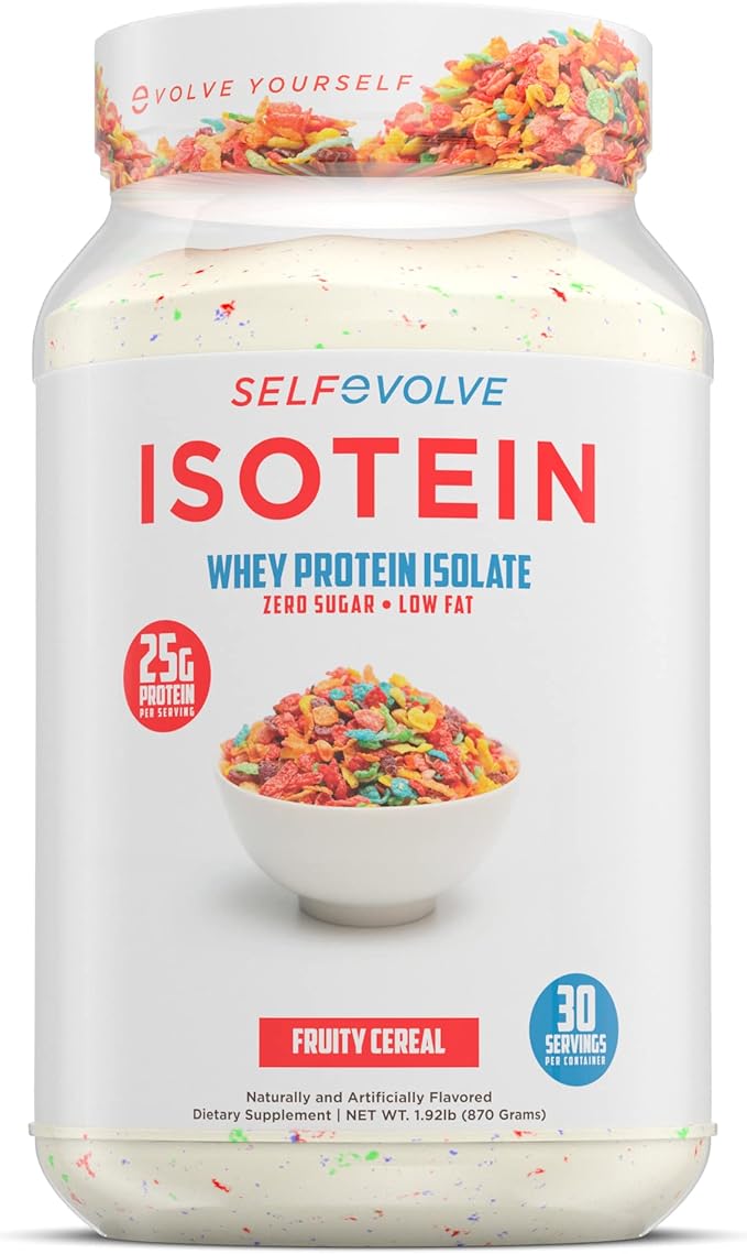 Isotein Isolate Protein Powder - Post Workout Recovery Protein Powder - 25g Whey Isolate Protein 0g Added Sugar 1g Fat (Fruity Cereal 2lbs)