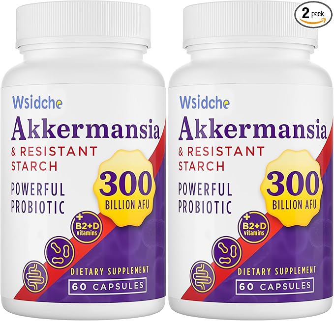 300 Billion AFU Akkermansia Probiotic | Supplement for Women &amp Men Akkermansia Muciniphila for Akkermansia Digestive Gut Immune Enhances Gut Digestive Lining function Akka Superbiotics - 2 P