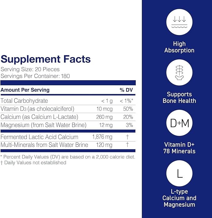 Mineral L-Cal Calcium with Vitamin D3 12 Month Supply Water Soluble Ball Format with Magnesium &amp Minerals Fast Absorbing Calcium Magnesium D3 Supplement 3600 Balls per Bottle 360g Pack of 2
