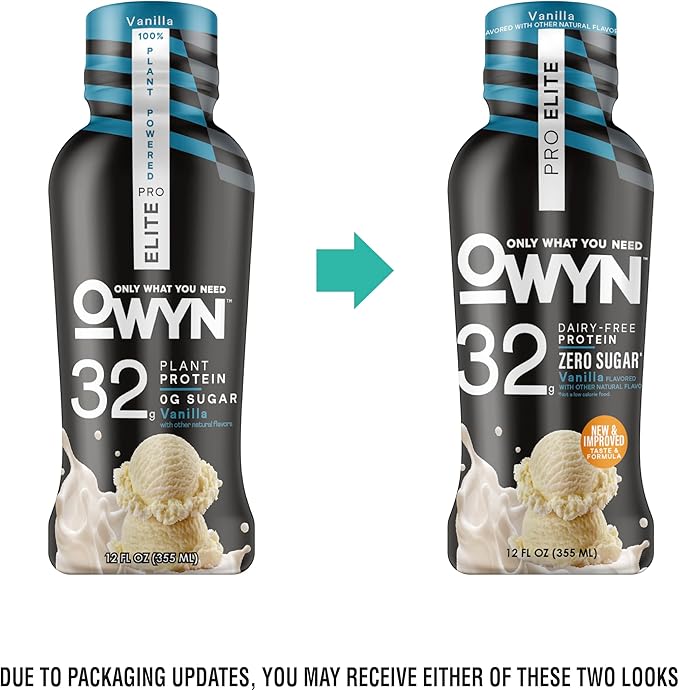 OWYN Only What You Need Pro Elite Protein Shake Variety Pack32g Protein0g SugarHigh-ProteinDairy FreeGluten FreePlant Based-Protein Drink(Pack of 24)