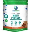 BioTrust Low Carb Protein Powder - Healthy Isolated Whey Protein Powder and Casein Blend from Grass-Fed Pasture-Raised Cattle Plus Digestive Enzymes - Salted Caramel 14 Servings