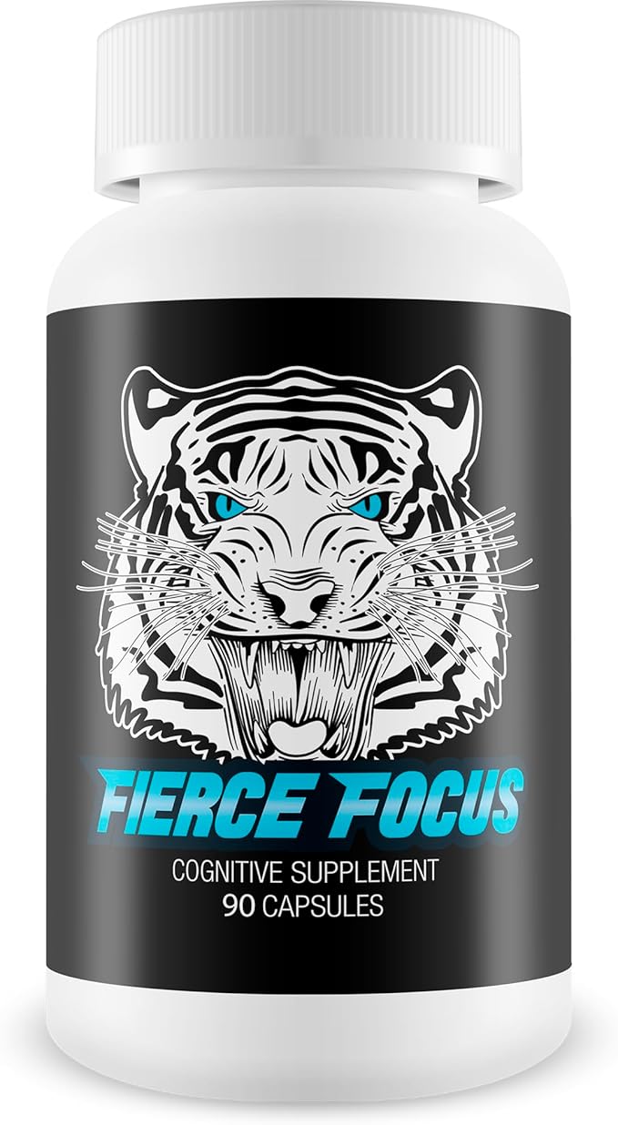 Fierce Focus- Natural Brain Function Support - Memory Focus &amp Clarity Formula -Optimal Performance Natural Nootropic and Cognitive Support Supplement - DMAE- 30 Capsules