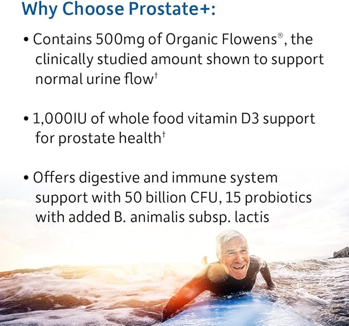 Garden of Life Dr. Formulated Probiotics Prostate+- 50 billion CFU - Supports Prostate Immune &amp Gut Health - Contains Organic Flowens Cranberry &amp Vitamin D3 - 60 Vegetarian Capsules
