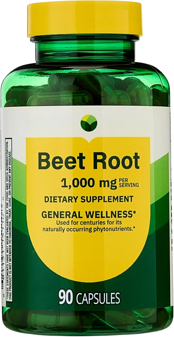 KP+ Spring Valley Beet Root 1000 mg | Natural Energy &amp Circulation Support | Dietary Supplement | 90 Capsules | General Wellness | (1)