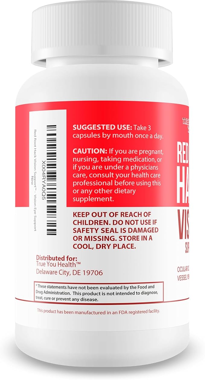 Red Root Hack Vision Supplement - Our Best Eye Pills for Ocular Clog - Vision Eye Vitamins to Improve Eyesight - Our Best Bloodflow Vision Pills Sight Care Formula with Vitamin A Lutein Zeaxanthin