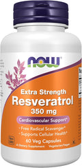 NOW Foods Supplements Extra Strength Resveratrol 350mg Natural Trans Resveratrol from 700 mg Japanese Knotweed Extract 60 Veg Capsule