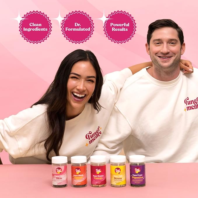 Fungiments Super Prune - Mushroom Supplement - Turkey Tail Mushrooms Fiber Rhubarb Prunes Ginger Chamomile - Debloating Constipation Relief (30 Mushroom Gummies)