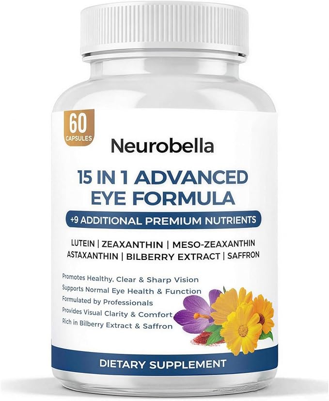 15-in-1 Advanced Eye Formula Eye Support Formula for Daily Comfort with Lutein Zinc Luteolin 60 Capsules