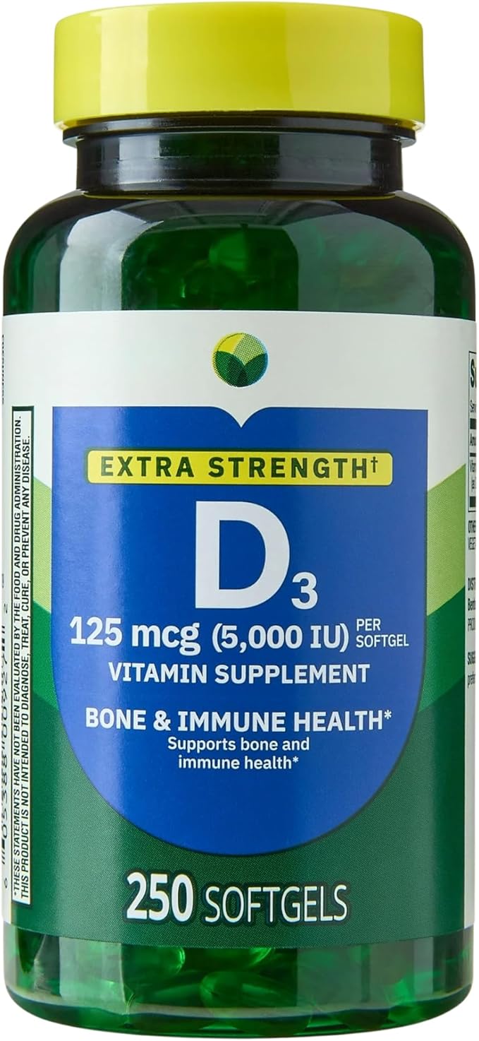 KP+ Vitamin D3 125 mcg (5000 IU) | Bone &amp Immune Health | Gluten Free | 250 Softgels | Pack of 1