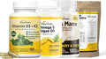 Vegan Vitality Skin &amp Brain Bundle 2 Months Supply - D3 K2 Lion's Mane Omega 3 Algae Oil and Vegan Collagen
