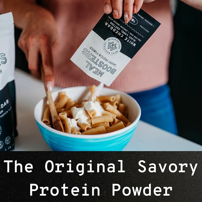 Savory Protein Powder White Cheddar Flavor Complete Protein Blend | 16g High Protein Meal Enhancer for Cooking | Sampler Pack | 6 Individual Servings