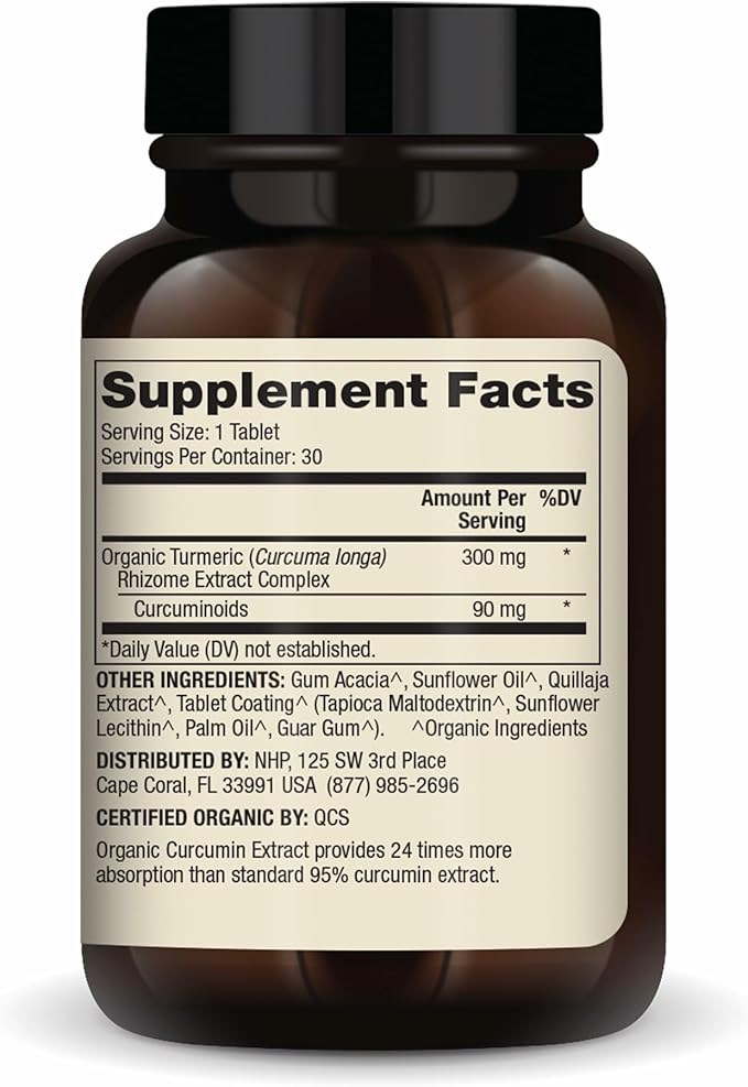 Dr. Mercola Organic Curcumin Extract - Supports Cellular Health &amp Antioxidant Activity - Micronized Curcuminoids - No Black Pepper - USDA Organic - 30 Tablets