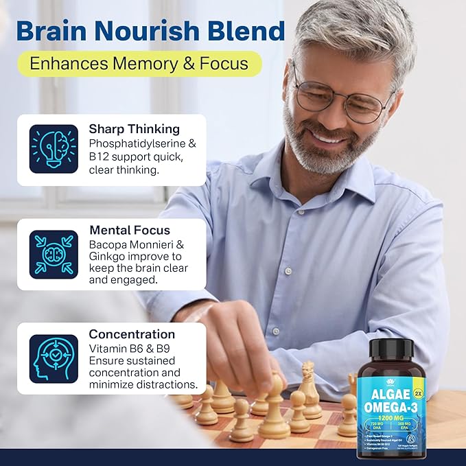 Plant Based Calcium Supplement &amp Plant-Based Algae Omega 3 1200mg Supplement