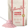 Ballerina Farm Grass Fed Whey Protein Powder Strawberry Crème 24g Protein with Collagen Peptides Bovine Colostrum Hemp Hearts Prebiotic Fiber No Added Sugar or Artificial Ingredients 20 Servings