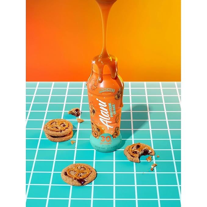 Alani-Nu Protein ShakeMunchies Flavor 30g Protein Per Bottle Lactose-Free Gluten-Free Low Sugar High-Protein Drink for Muscle Growth Perfect for Breakfast or Post-Workout (2 Box With 4Ct Each)
