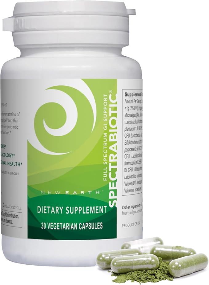 New Earth Spectrabiotic® - Full Spectrum Probiotic Supplement 30 ct - Supports Digestion Nutrient Absorption &amp Gut-Brain Axis for Vibrant Health