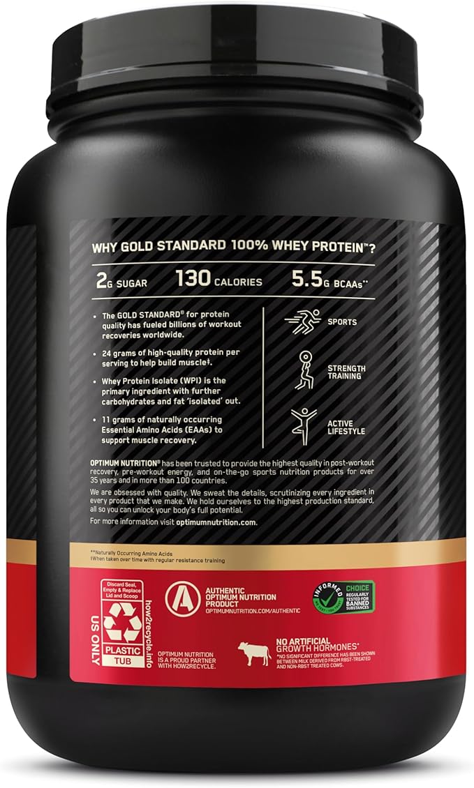 Optimum Nutrition Gold Standard 100% Whey Protein Powder Chocolate Peanut Butter 2 Pound (Packaging May Vary)