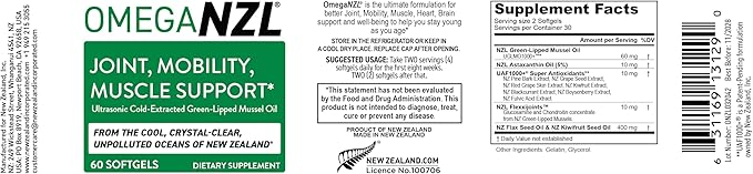 Original Omega-3 Joint Support Supplement Best Natural Muscle Relief Green-Lipped Mussel Oil 300 Softgels No Fishy Aftertaste