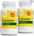 Terry Naturally Curamin - Curcumin Supplement for Circulation &amp Endorphin Support - Support for Occasional Discomfort - Aids Healthy Muscles - 60 Capsules (Pack of 2)