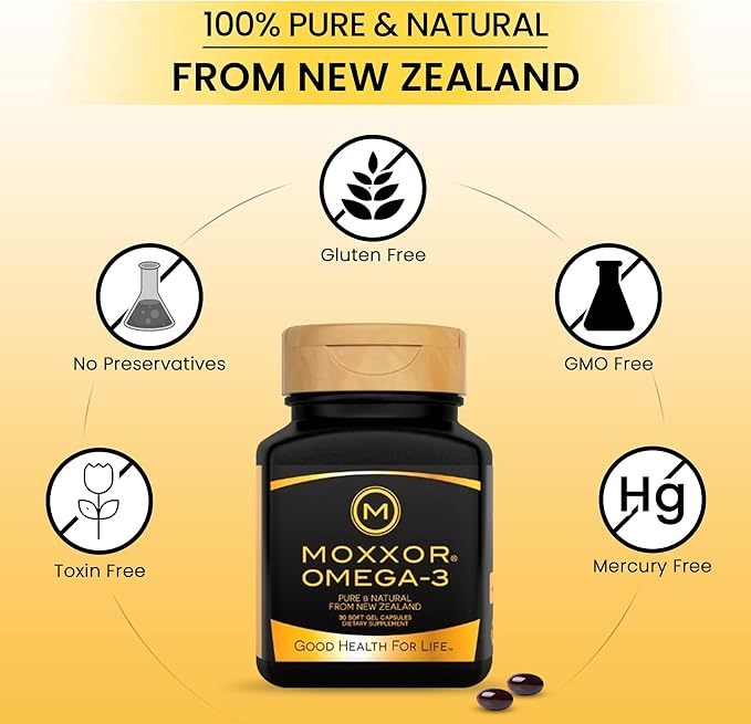 Omega 3 New Zealand Green Lipped Mussel Oil Soft Capsules for Joint Support and Mobility Heart &amp Immune Support No Fishy Aftertaste 2-Pack 120Soft caps 2-Soft caps Per Day 60 Day Supply