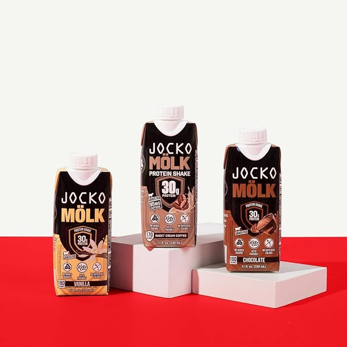 Jocko-Fuel Protein Shake Sweet Cream Coffee Flavor 2 box 30g High Protein Keto Friendly Ready to Drink Shake for Breakfast Post Workout Recovery Low Sugar Energy Drink (11 Fl Oz Vanilla)