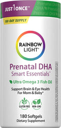 Rainbow Light Prenatal DHA Vitamins for Women | 180 Softgels | Ultra Omega 3 Fish Oil (EPA &amp DHA) | Supports Brain &amp Eye Health for Mom and Baby | for Pregnancy &amp Nursing