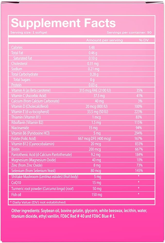 Vivioptal Women 90 Capsules CoQ10 &amp Omega-3 Multivitamin &amp Multimineral Gluten Free German Formula