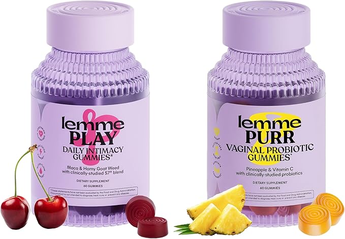 Lemme Purr &amp Play Bundle - Daily Intimacy Gummies and Vaginal Probiotic Gummies for Women (60ct Each)