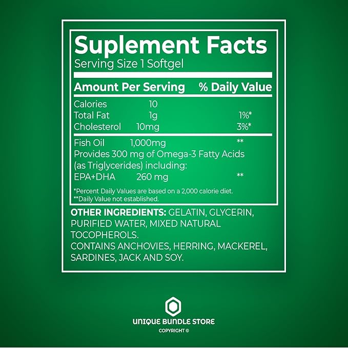 Omega 3 Fish Oil 1000mg – 60 Softgels Omega-3 Supplements for Women and Men Fish Oil Fatty Acid Daily Essential Supplement (Pack of 2)