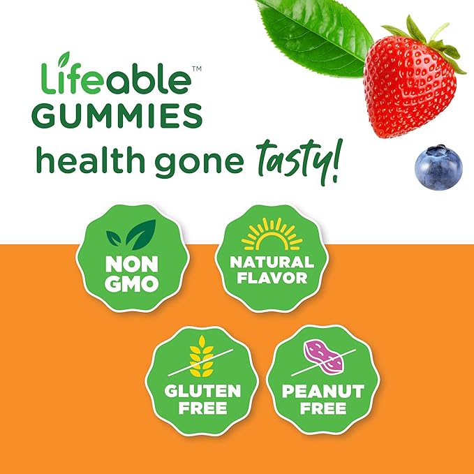 Lifeable Collagen &amp Biotin + Moringa Leaf Gummies Bundle - Great Tasting Vitamin Supplement Gluten Free GMO Free Chewable Gummy
