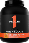 Rule 1 R1 Protein Whey Isolate - with 25g Protein &amp 6g BCAA Exclusively from Isolated &amp Hydrolyzed Sources for Workout Recovery (5 Pounds* Salted Carmel)