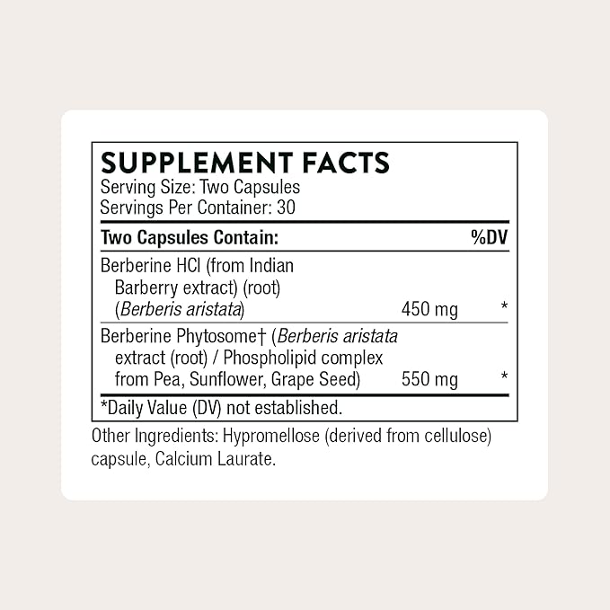 THORNE - Berberine - Dual Action Formula with Phytosome Plus Botanical Extract - Support Heart Health Immune System Healthy GI &amp Cholesterol* - Gluten-Free - 30 Servings