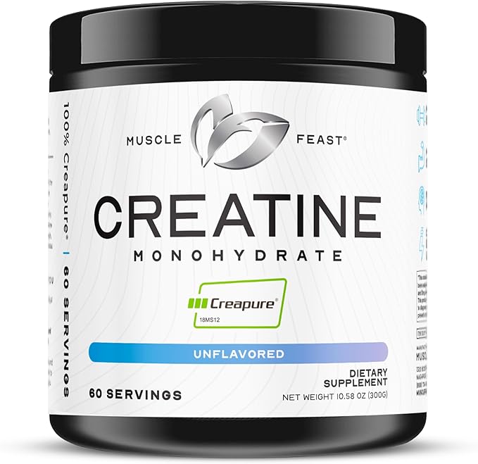 Muscle Feast Bundle – Grass-Fed Whey Protein Concentrate Chocolate 5lb (1 Unit) + Creapure Creatine Monohydrate Powder Unflavored 300g (1 Unit) All Natural Hormone-Free Pasture Raised