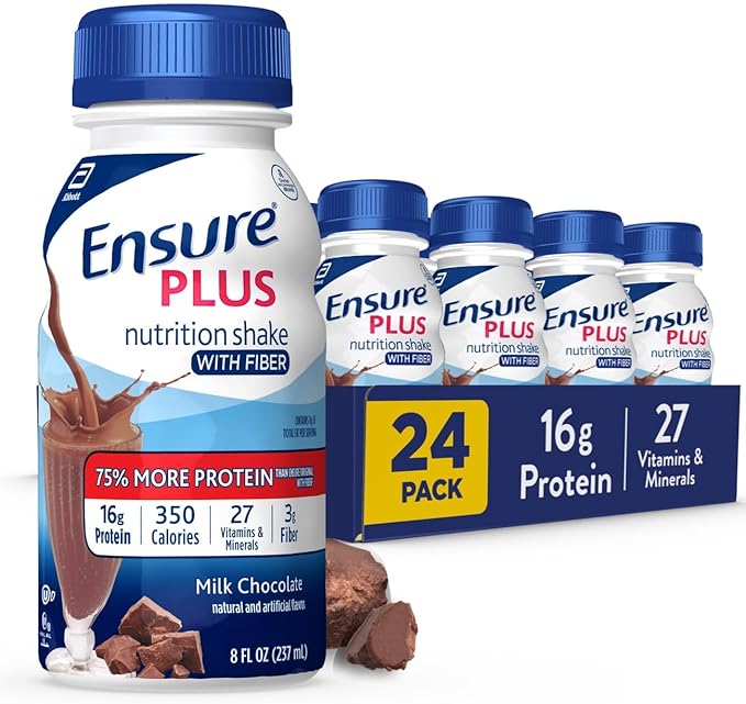 Nutrition Shake With Fiber 16 Grams of Protein Meal Replacement Liquid Milk Chocolate 8 Fl Oz &amp Liquid Nutrition Shake with Fiber 16 Grams of Protein Vanilla 8 Fl Oz Bottle
