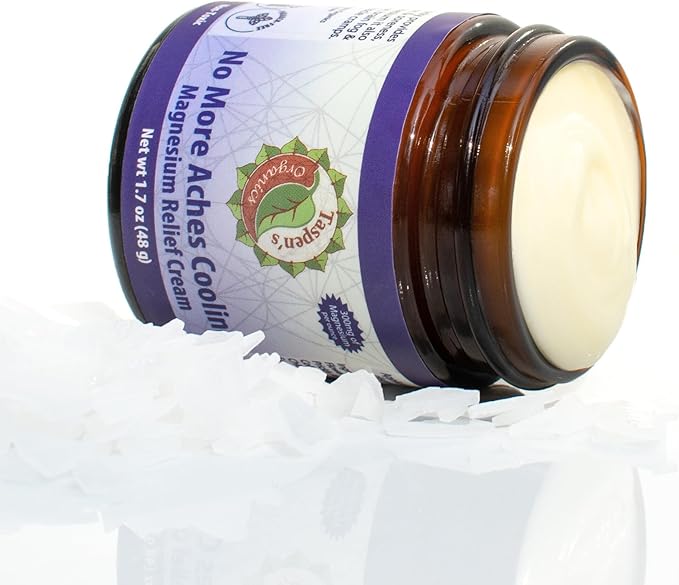 Taspen’s Organics Magnesium No More Aches Cooling Cream – Topical Magnesium Cream for Muscle Relief Sore Muscles &amp Post-Workout Recovery with Arnica Herbs &amp Essential Oils