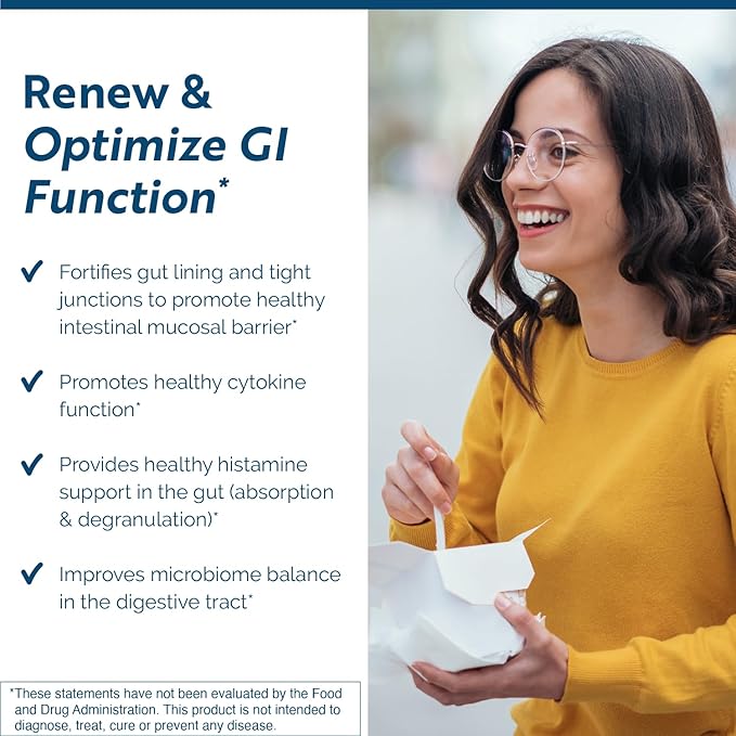Researched Nutritionals RenewGut - GI Complex to Support Gut Lining Healthy Histamine Levels &amp Digestive Health - Collagen Peptides Zinc Carnosine DGL &amp N Acetyl Glucosamine (120 Capsules)