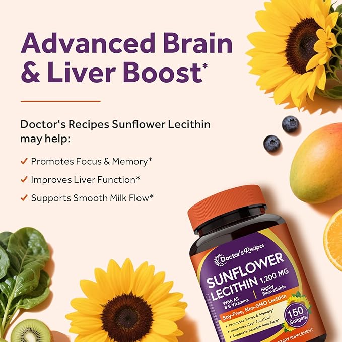 Doctor's Recipes CoQ10 200mg &amp Sunflower Lecithin 1200 mg