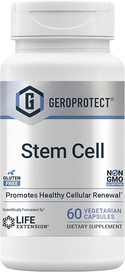 Life Extension GEROPROTECT® Stem Cell Promotes Healthy Cellular Renewal kokum Extract Trans-resveratrol Gluten Free Non-GMO Vegetarian 60 Capsules