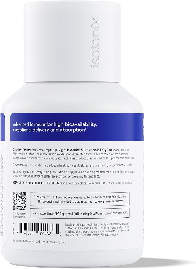 Isotonix Multivitamin Fifty Plus – Daily Multivitamin for Adults 50+ with B-Vitamins Antioxidants and Essential Nutrients for Bone Heart and Cognitive Health