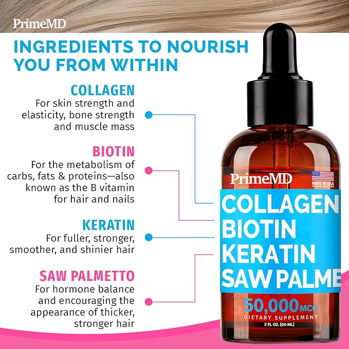Liquid Collagen Biotin (2pk) and Fadogia Tongkat Ali (1pk) Supplement Bundle - Potent Vitamins for Hair Skin Nails Heart Energy &amp Testosterone Support - Non-GMO Vegan