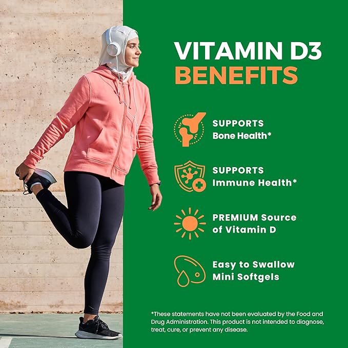 Zaytun Halal Vitamin D3 + Magnesium Glycinate 300mg Bundle Supports Muscle Function Energy Balance Bone Strength Non-GMO Gluten Free Made in USA