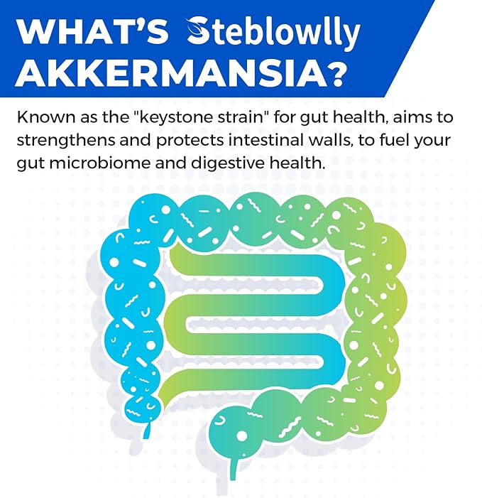 Akkermansia Probiotic Live Strain Probiotics for Women &amp Men Akkermansia Muciniphila for Gut Health Digestive Metabolic* Immune with Chromium Green Tea Leaf 60 Probiotic Capsule