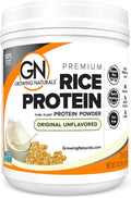 Growing Naturals Organic Rice Protein Powder - 15g Plant Protein 2.8G BCAA - Low-Carb Low-Sugar Non-GMO - Original Unflavored 16.2 Ounce (Pack of 1)