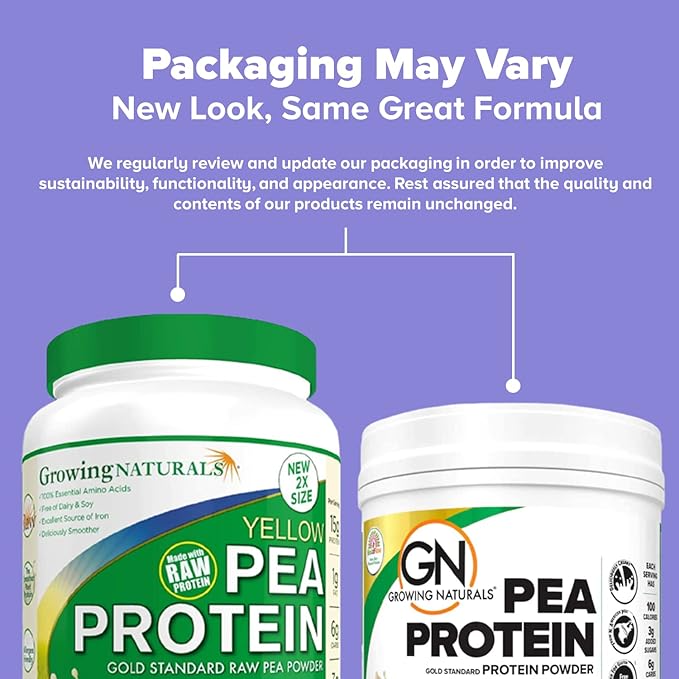 Growing Naturals Raw Pea Protein Powder Vegan Plant Based Protein BCAA Low-Carb Low-Sugar Chocolate Power 1 Pound (Pack of 1)