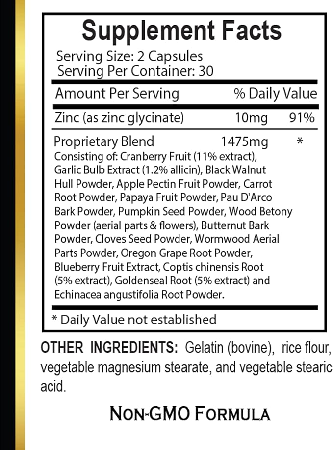 Premium Parasite Complex - Wellness &amp Cleansing Support - Natural Support for Digestive Health &amp Detox - Black Walnut &amp Cloves - 2 Bottles