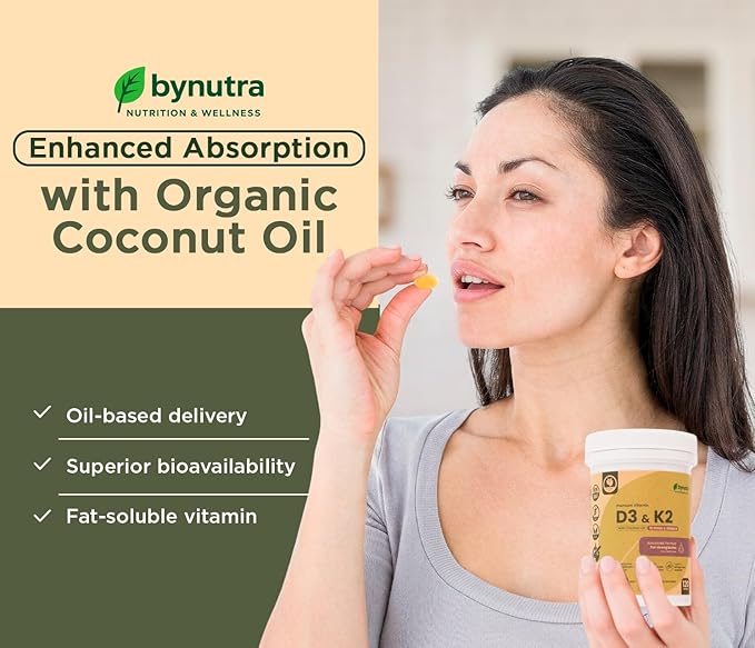 Premium Vitamin D3 &amp K2 with Coconut Oil – 10000 IU D3 + 200 mcg MK-7 – High-Potency Vitamin D3 K2 Supplement – 120 Softgels