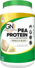Growing Naturals Raw Pea Protein Powder Vegan Plant Based Protein BCAA Low-Carb Low-Sugar Vanilla Blast 2 Pound (Pack of 1)