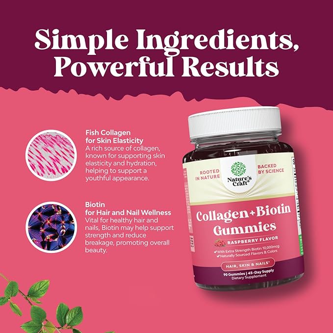 Bundle of Hair Skin and Nails Gummies - Extra Strength Biotin and Collagen 10000mcg per serving and Potent DIM Supplement - Hormone Balance with DIM &amp Black Pepper Menopause and PMS Relief for Wom